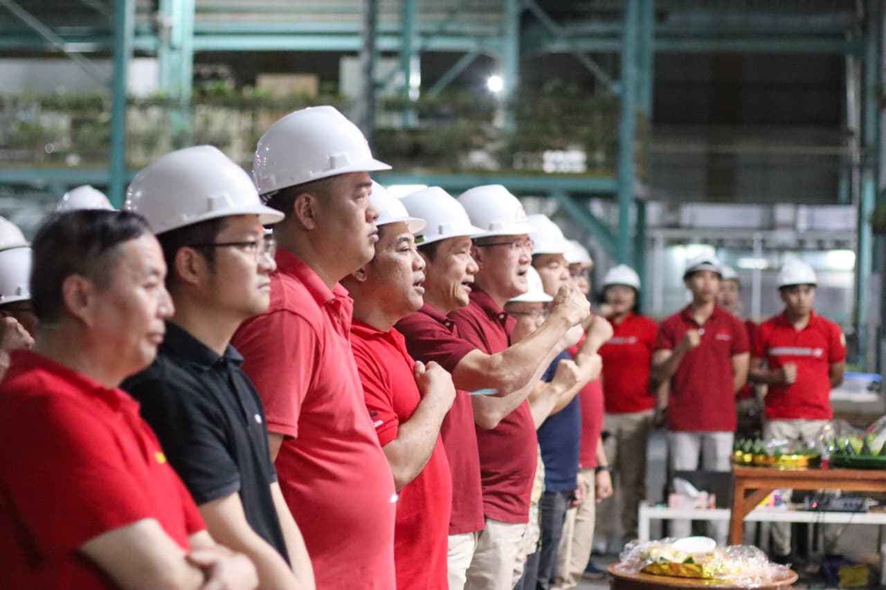 Heating up, kiln ignition ceremony, new kiln, kiln replacement, production efficiency, Plant V, Plant 5A, Arwana Ceramics, PT Arwana Citramulia Tbk.